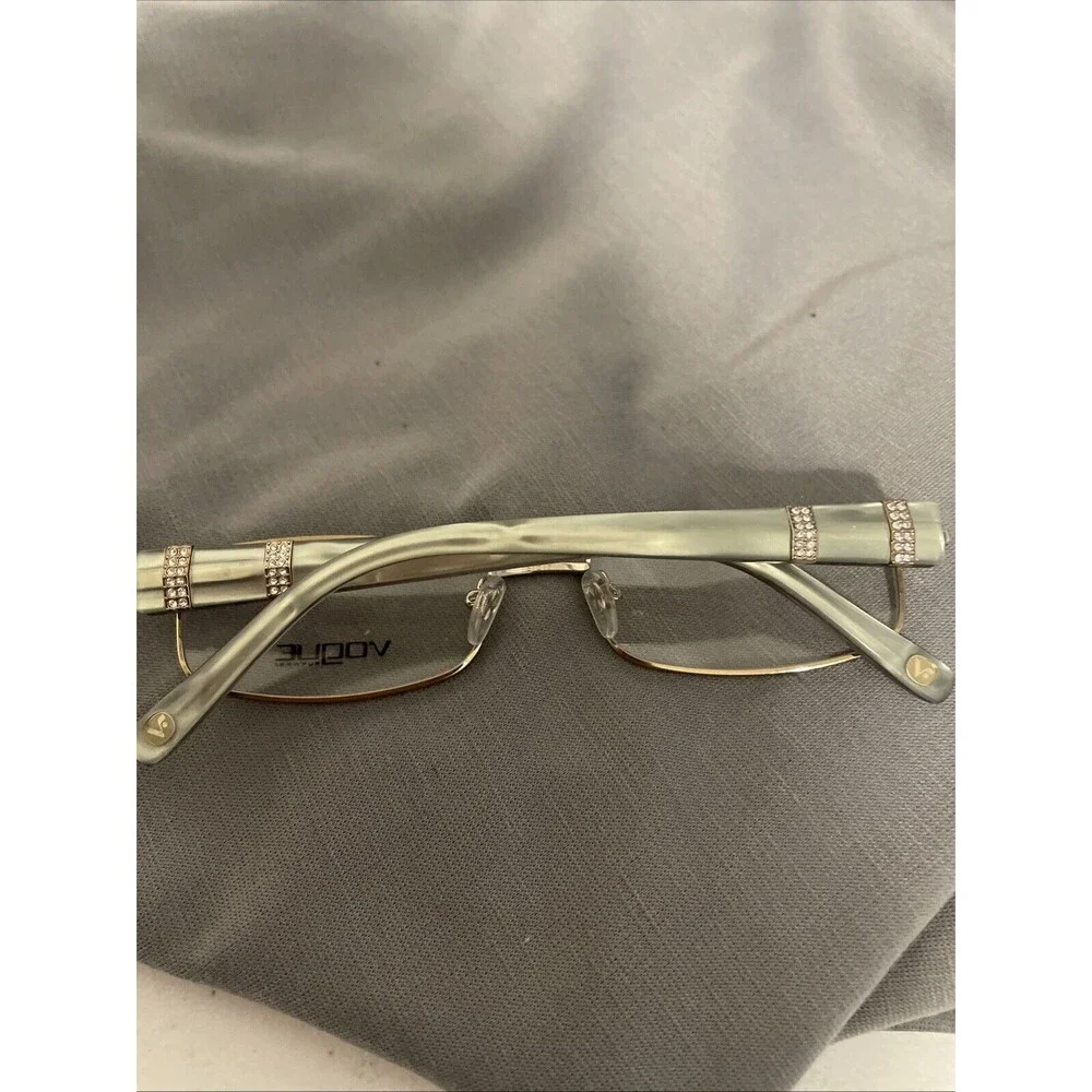 Vogue Eyeglasses VO 3713 Pearl Silver With Bling Frames  Flex Hinges NEW